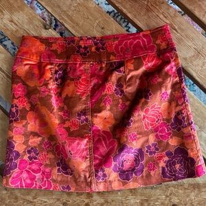 Embellished Pink and Orange Mini Pencil Skirt Free People